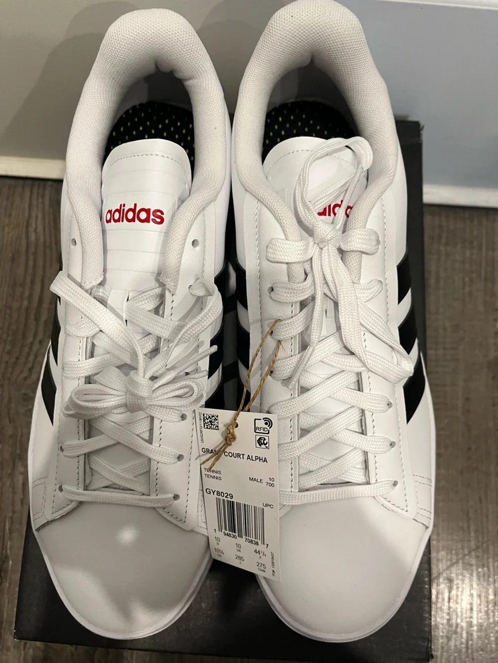 NEW Adidas Grand Court Alpha Low Top Tennis Shoes Men’s 10.5 Sneaker White Black